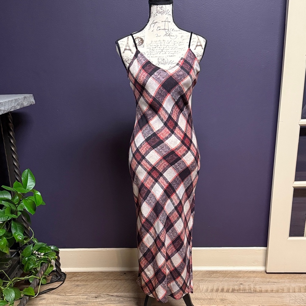 BB Dakota by Steve Madden Plaid Slip Maxi Dress